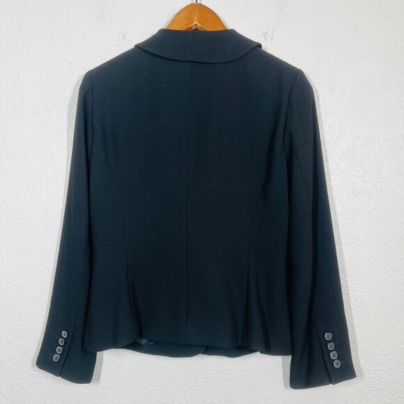 Nygard Collection Blazer Jacket Coat Ruffle Career Black Single Button - 6P - Picture 4 of 4